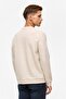 Beige Regular Plain Crew Neck Sweatshirt - 4