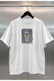 Psycho Digital Print Oversize White Unisex T-Shirt