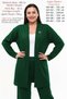 Plus Size Women's Summer Double Brooch Mother Set Breathable Wrinkled Fabric Pants Cardigan Green