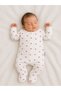 Baby Girl Heart Printed Baby Jumpsuit with Booties and Snaps Newborn Hospital Release - 3