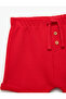 Elastic Waist Button Detailed Cotton Shorts - 6