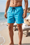 Men's Swim Shorts Quick Dry with Pockets Elastic Lace-Up Mesh Lining Ocean Blue Swim Shorts - 2