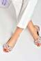 Beige/Red Linen Floral Print Women's Ballerinas M726103005 - 2