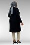 68006 Plus Size Combed Cotton Tunic with Button Detail on the Placket - Black - 5