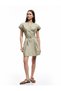 Mini Mandarin Collar Buttoned Sleeveless Shirt Dress - 2