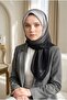 100% Twill Silk Gradient Patterned Black - Gray Colored 90X90 Scarf Sewing Shape: Hand Sewing - 5