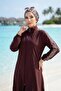 Işıl Model Leopard 3-Piece Set Hijab Swimsuit Set - 3