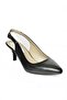 S908002303 Black Genuine Leather Low Heeled Women's Shoes