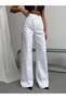 Women's 98% Cotton High-Waist Asymmetrical Waist Wide Leg Jeans - 5