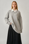 V-Neck Knitwear Sweater Light Gray - 2