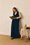 V-Neck Embroidered Gilet Navy Blue - 3