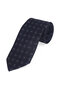 Navy Blue Patterned Silk Tie Set - 3
