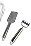 5 Pieces Stainless Steel Kitchen Set Whisk, Grater, Pizza Cutter Spatula - 4