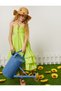 Dress Thin Straps Sweetheart Neck Midi Length Cotton Layered - 3