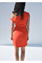 Asymmetric Collar Short Dress - 4