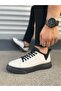 Jy204 Flex Lace-Up Linen Men's Casual Sneaker - White Black - 4