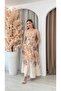 Women's Shoulder Tie Belted Lined Floral Maxi Long Linen Dress - 4
