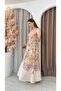 Women's Shoulder Tie Belted Lined Floral Maxi Long Linen Dress - 7