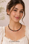 Black Beaded Cherry Pendant Handmade Colorful Women's Necklace - 2