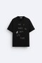 Crew Neck This Is Based on Real Life Story Printed Oversize Black Men's T-Shirt - 4