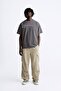 Crew Neck Unknown Desire Printed Oversize Smoked Men's T-Shirt - 2
