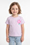 Flower Printed Crew Neck Girl's T-Shirt - 4
