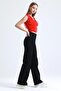 High Waist Black Loose Jeans Stretchy Palazzo Jeans - 2