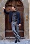 Men's Thick Knitwear Navy Blue Cardigan Classic Fit with Buttons and Zippered Pockets - 5248m - 3