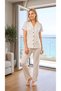 Women's Summer Point Patterned Viscose Buttoned Pajama Set |   Stylish and Elegant Model 780-113 - 4