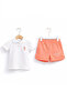 Baby Girl Crew Neck Printed Summer Regular Fit Cream Shorts Set Usb680-C-V-4 - 3