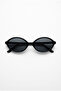 Noctra Black Frame Uv400 Oval Sunglasses – Matte Black Lens – Unisex Minimal Design - 3