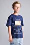 100% Cotton New Regular Fit Crew Neck Short Sleeve Back Printed Navy Blue T-Shirt for Boys H7991A8 - 4