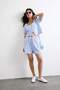A-Line Gingham Pocket Regular Waist Shorts F2867Ax25Hs