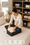 Set of 3 Medium Size 50X25X20 cm under Bed & under Sofa Bed, Clothes Organizer Storage Bag Anthracite Gray - 5