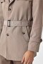 Beige slim straight coat - 5
