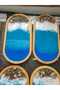 Set of 6 Handmade Epoxy Bamboo Coffee Serving Trays Oval Serving Tray 23X12 cm - 3
