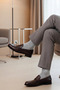 3-Piece Gray Melange Men's Business Cotton Seamless Flexible Socks - Premium - 5