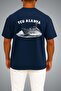 Oversize Tcg Alanya between the Waves Themed Pocket and Back Printed Unisex T-Shirt - 2