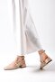 Audrey Nude Patent Leather Open Back Short Heeled Women's Shoes - 3