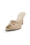 Serena Skin Color Genuine Leather Women's Heeled Slippers - 7