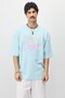 Oversize Printed T-Shirt Baby Blue - 5