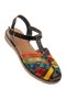 Zri̇n-205-02 Premium Black Multi Orthopedic Genuine Leather Women's Sandals - 4