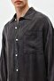 Oversize washed pocket detailed shirt black - 4