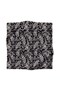 100% Twill Silk Crispy Flower Patterned Black - Cream Colored 90X90 Scarf Planting Shape: Hand Sewing - 4