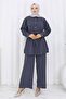 Pearl Belted Double Suit Gray 19265
