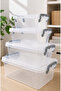 Plastic Storage Container, Rectangular Storage and Preservation Container with Locking Lid