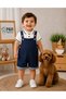 Polo Collar Short Sleeve and Denim Strap Overalls Summer Baby Boy/Kid Set