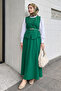 Asymmetric Vest Double Suit Emerald Green