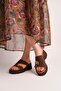 Women's Brown Full Orthopedic - Comfortable Smart Padded Poly Sole High Sandals with Side Braces - Lightweight