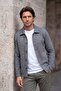 Men's Winter Fabric Gray Cardigan Striped Pattern Classic Fit - 5234g - 5